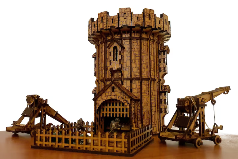 Medieval Dice Tower with Trebuchet