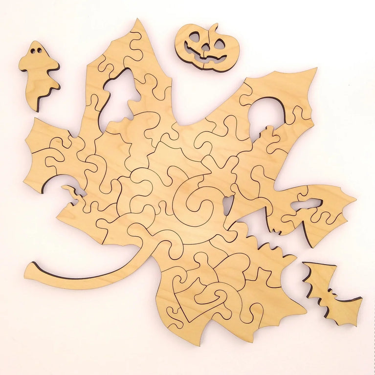 Fall Leaf Halloween Puzzle