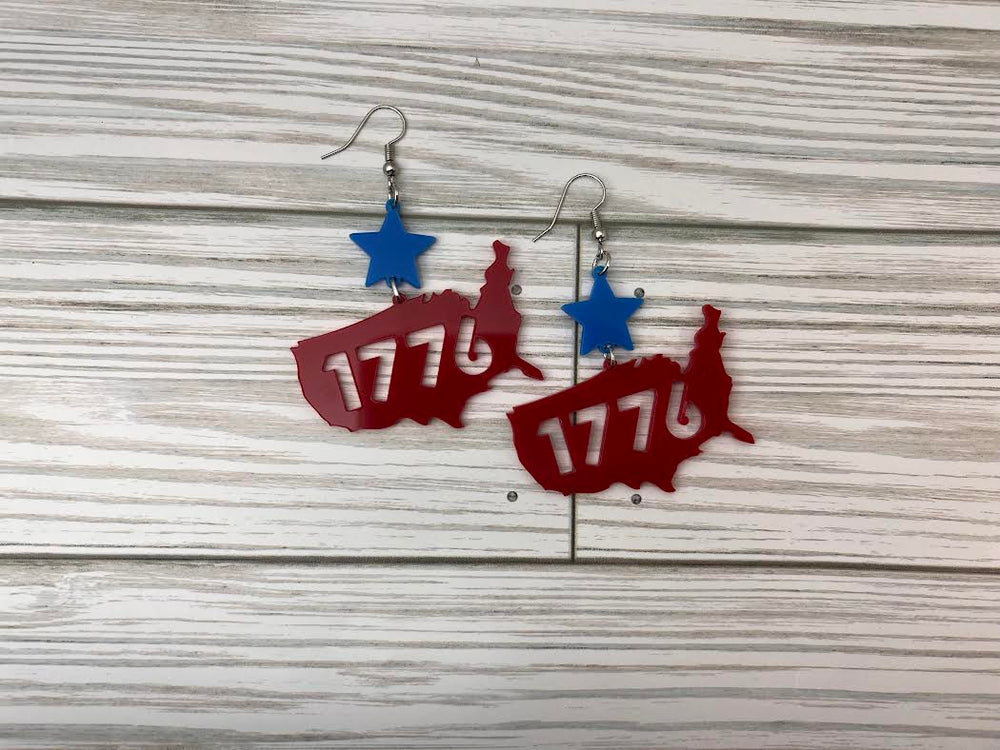 1776 USA Dangle Earrings