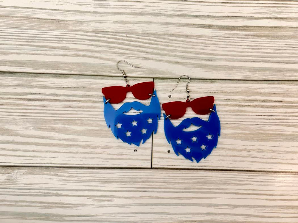 Beard and shades Dangle earrings