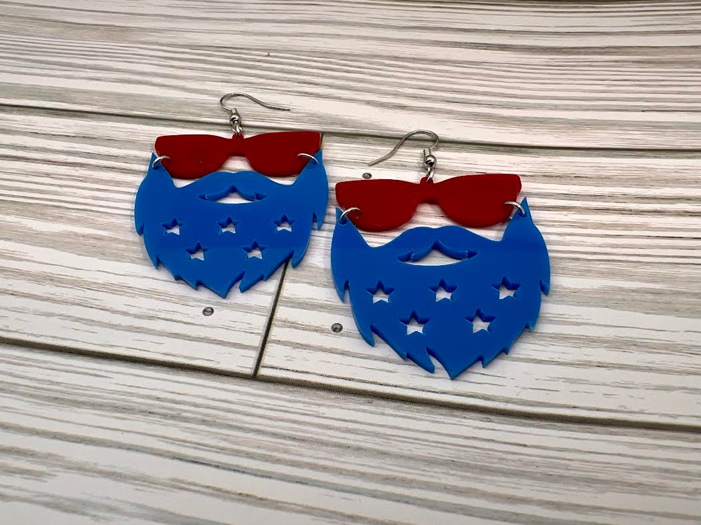 Beard and shades Dangle earrings