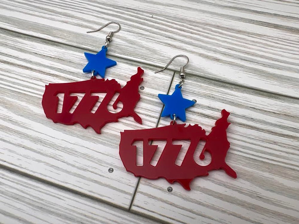 1776 USA Dangle Earrings