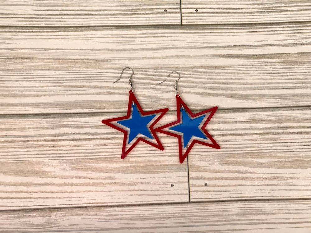 Red and Blue Star Dangles