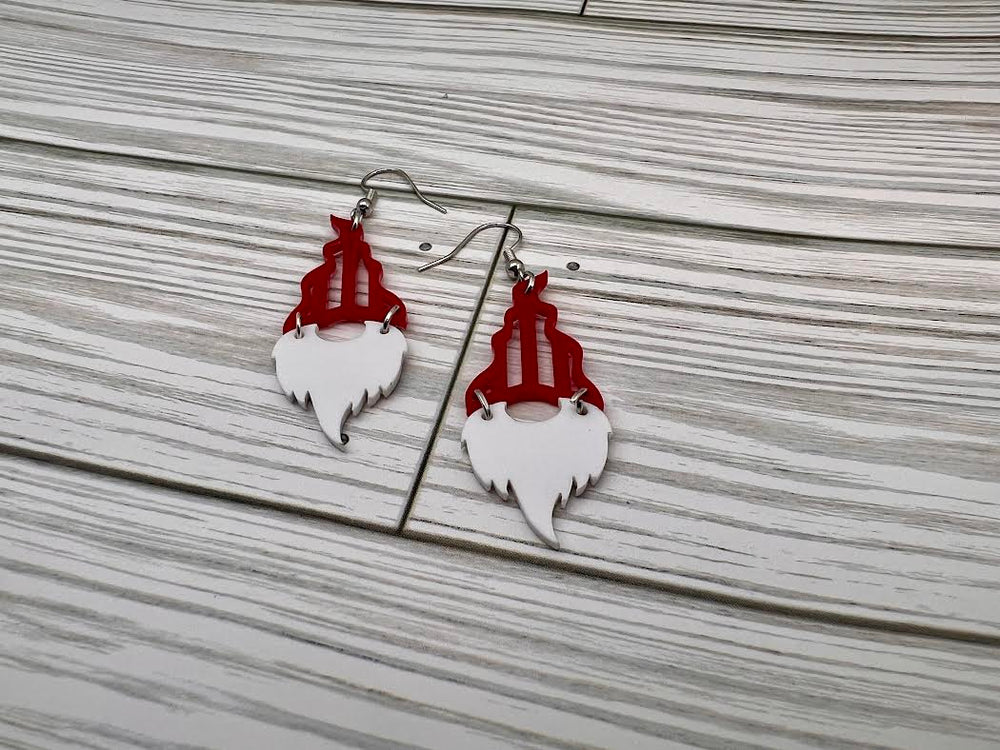 Red Gnome Dangle Earrings