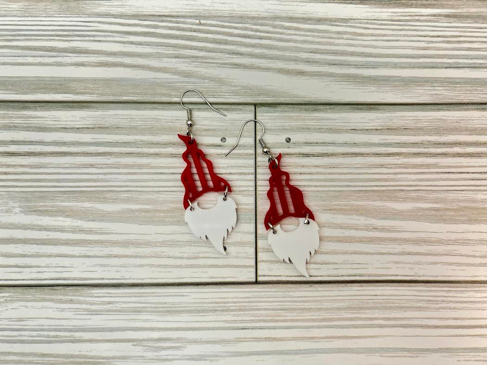 Red Gnome Dangle Earrings