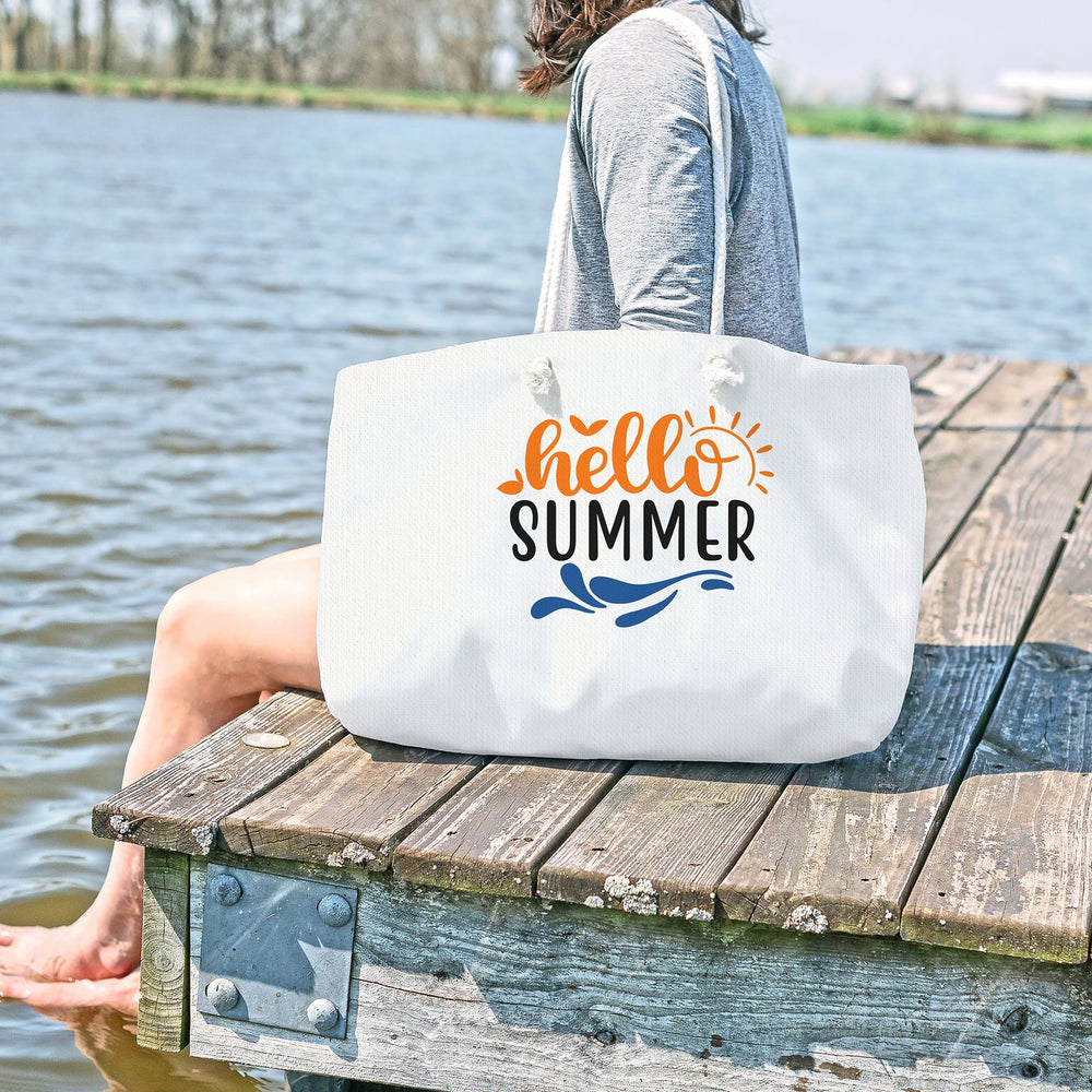"Hello Summer" With Sun Tote Bag