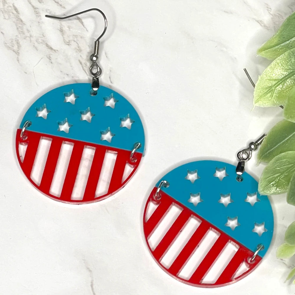 2 Piece Patriotic Dangle Earrings