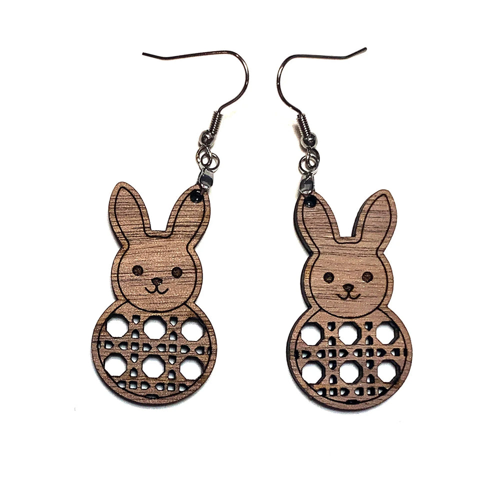 Easter Bunny Rattan Earrings