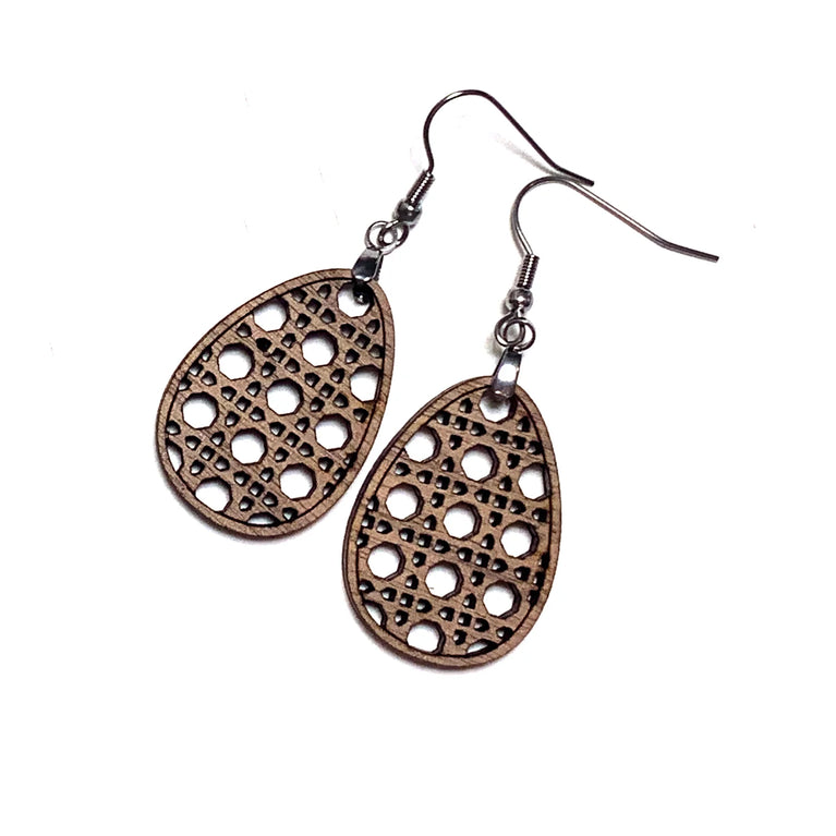 Easter Egg Rattan Earrings