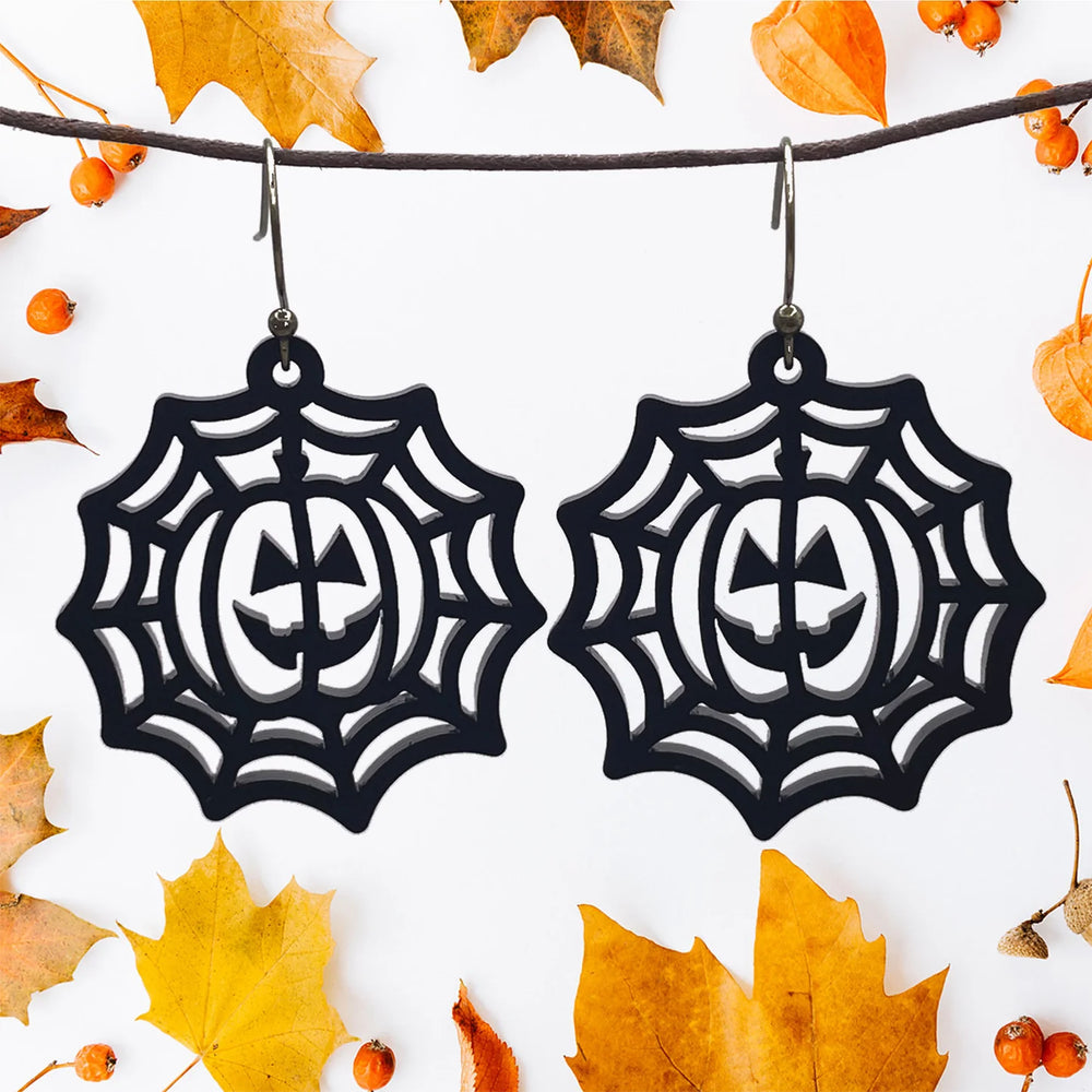 Jack O' Lantern Web Earrings