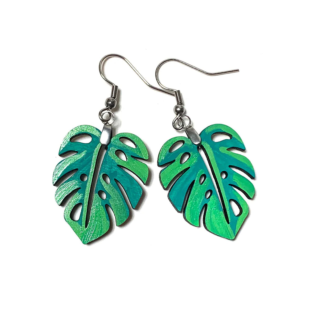 Monstera Leaf Dangle Earrings