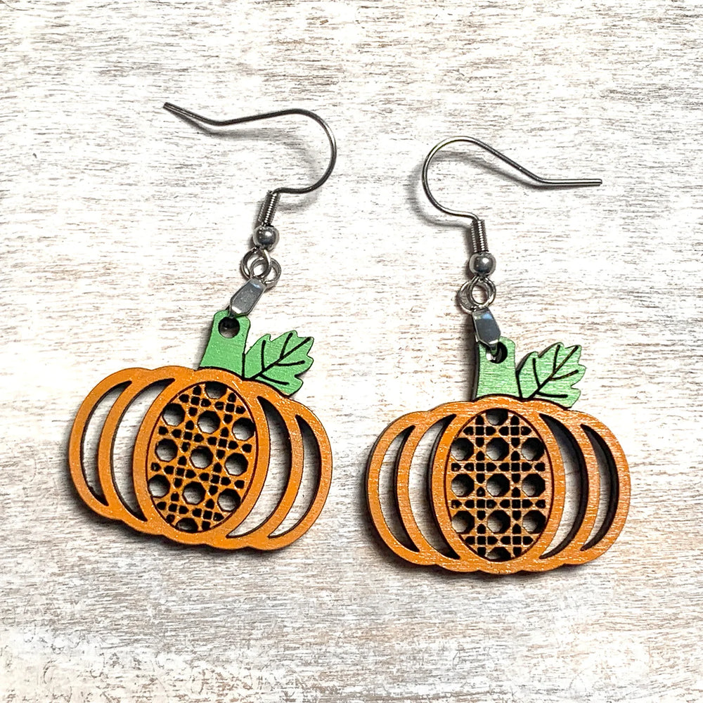 Rattan Pumpkin Earrings