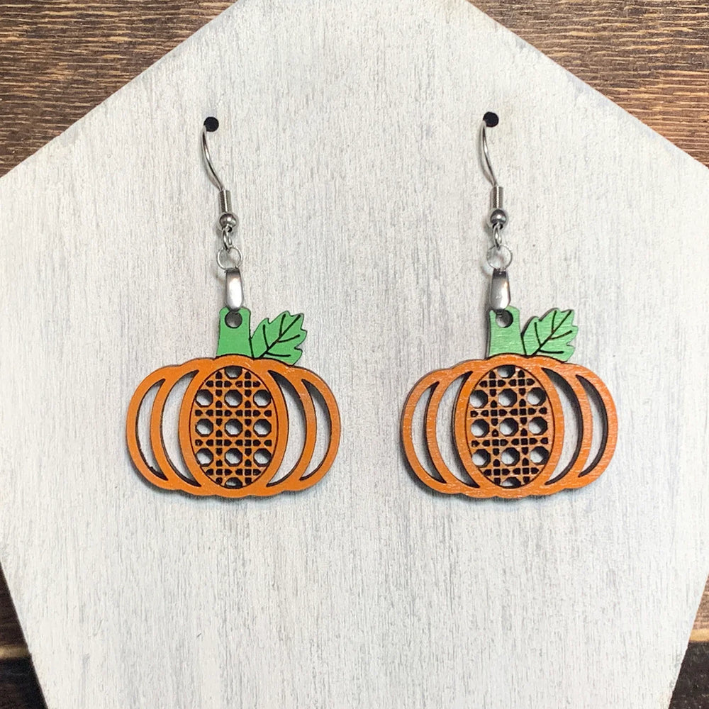 Rattan Pumpkin Earrings