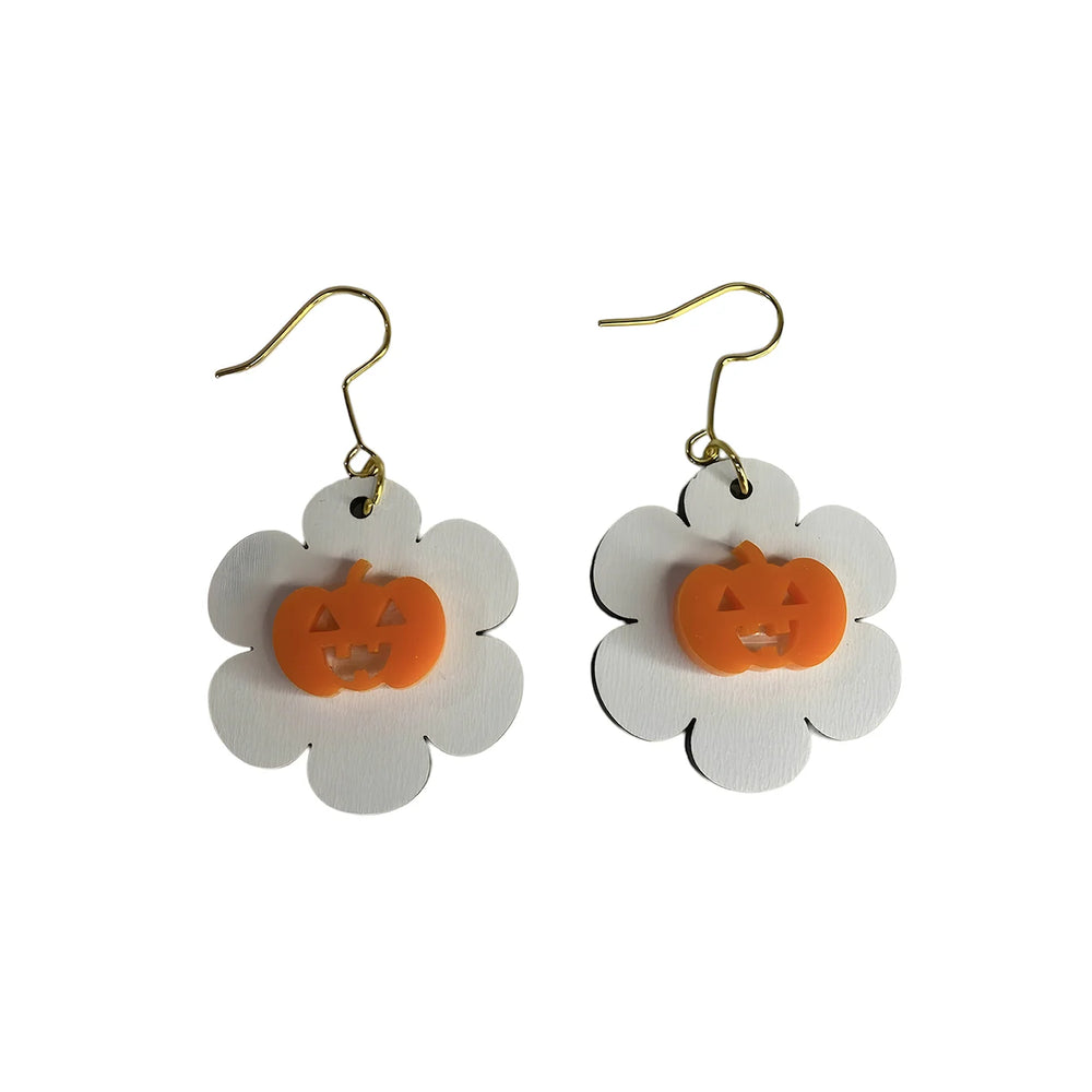 Pumpkin Flower Dangle Earrings