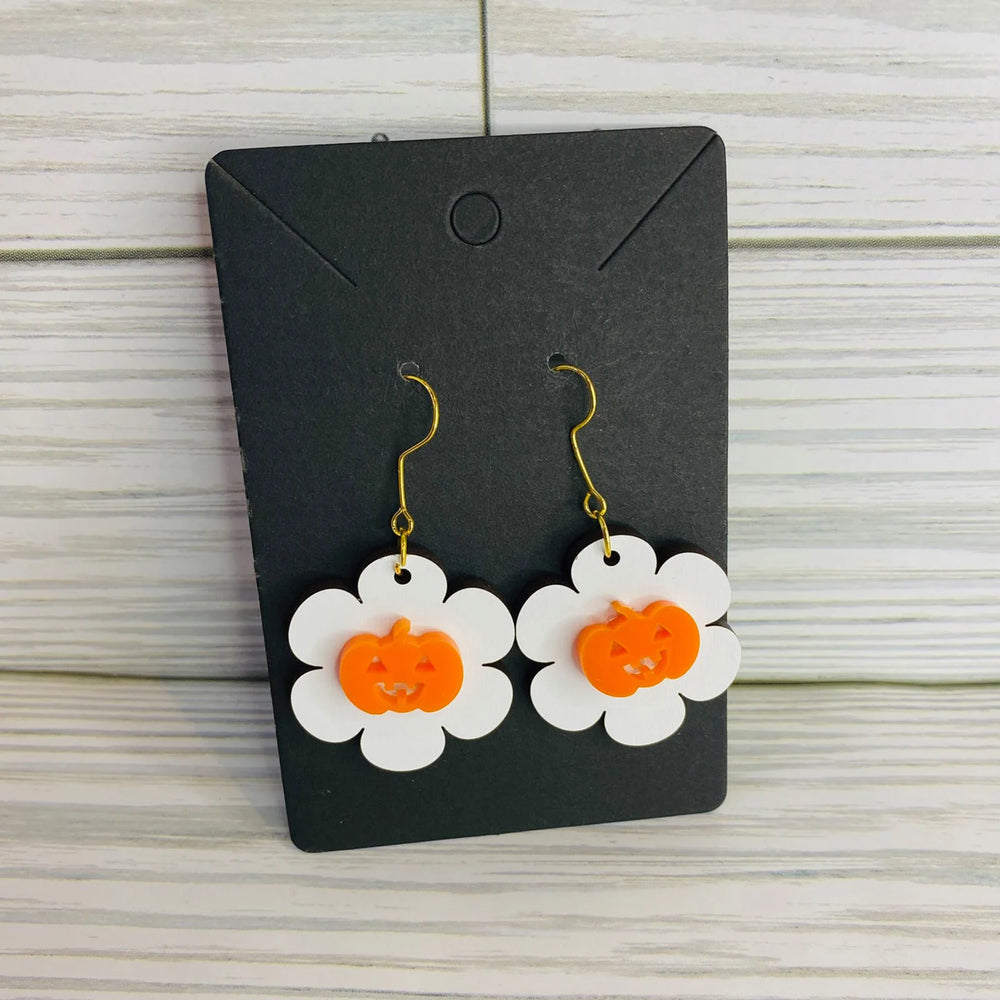 Pumpkin Flower Dangle Earrings