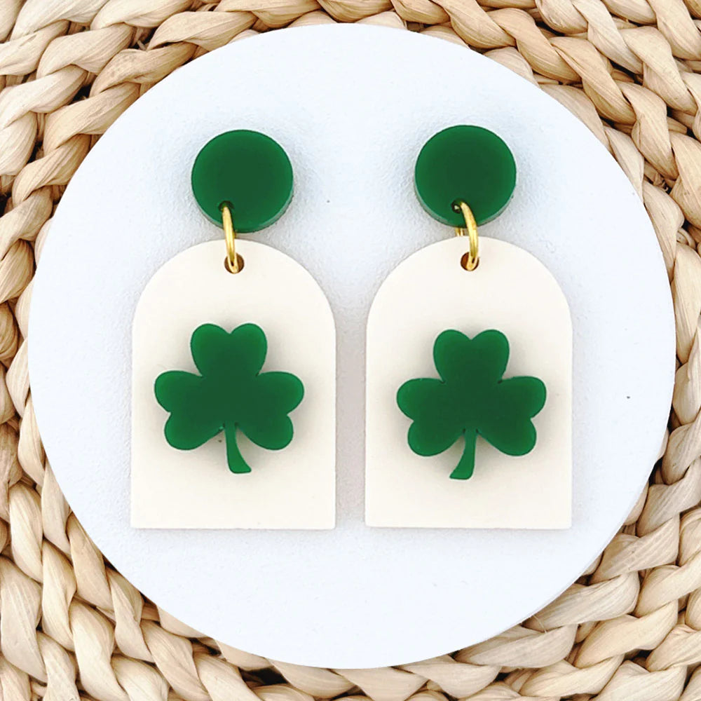 Saint Paddy's Lucky Clover Earrings