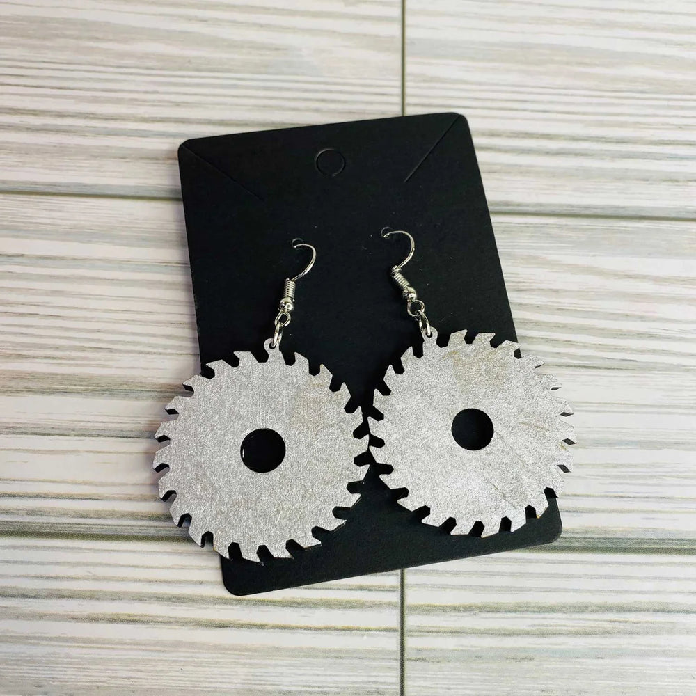 Saw Blade Dangle Earrings