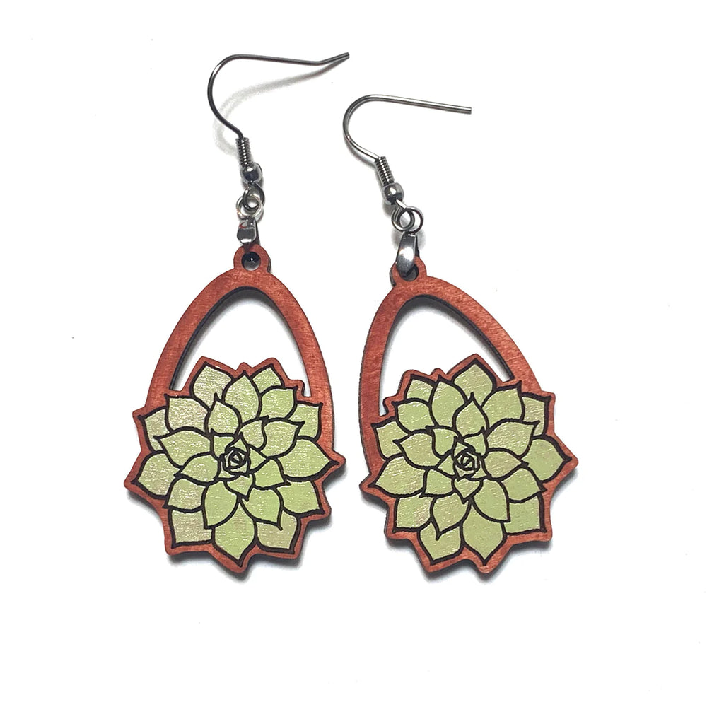 Succulent Teardrop Earrings