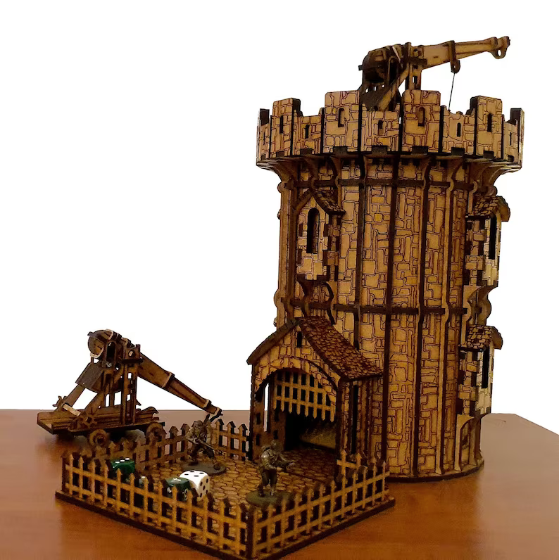 Medieval Dice Tower with Trebuchet