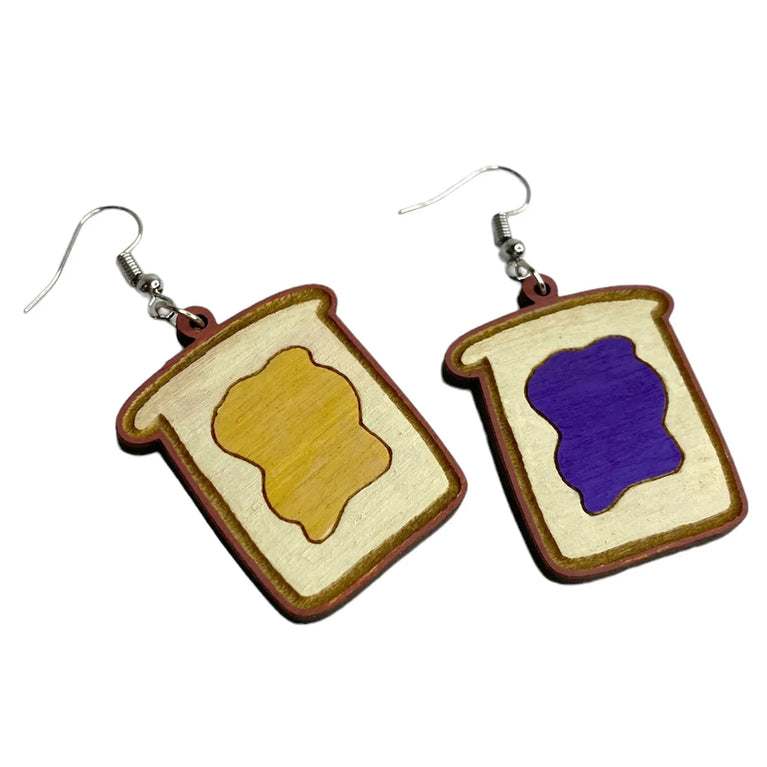 Peanut Butter and Jelly Sandwich Earrings