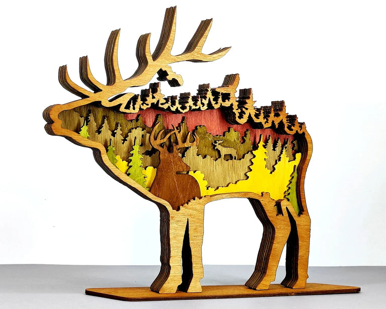 Elk Layered Art