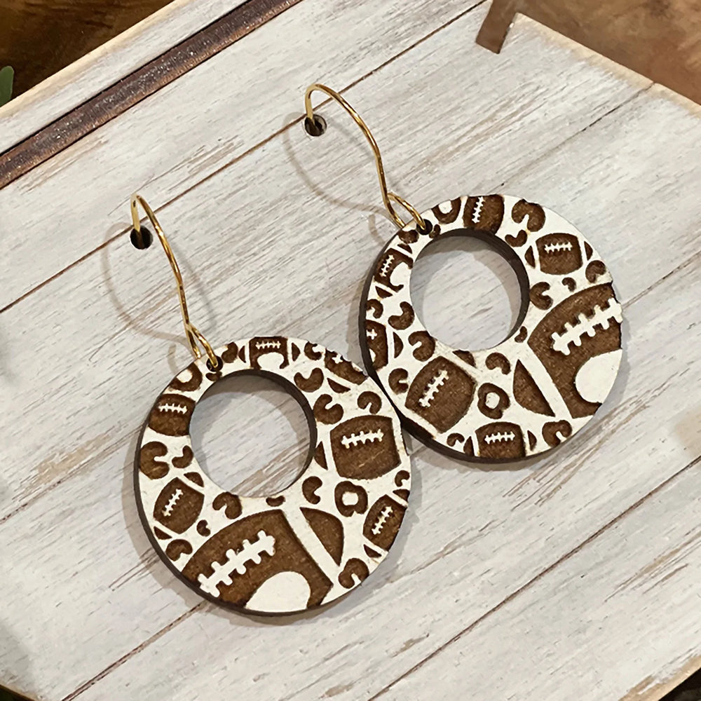 Football Print Earrings