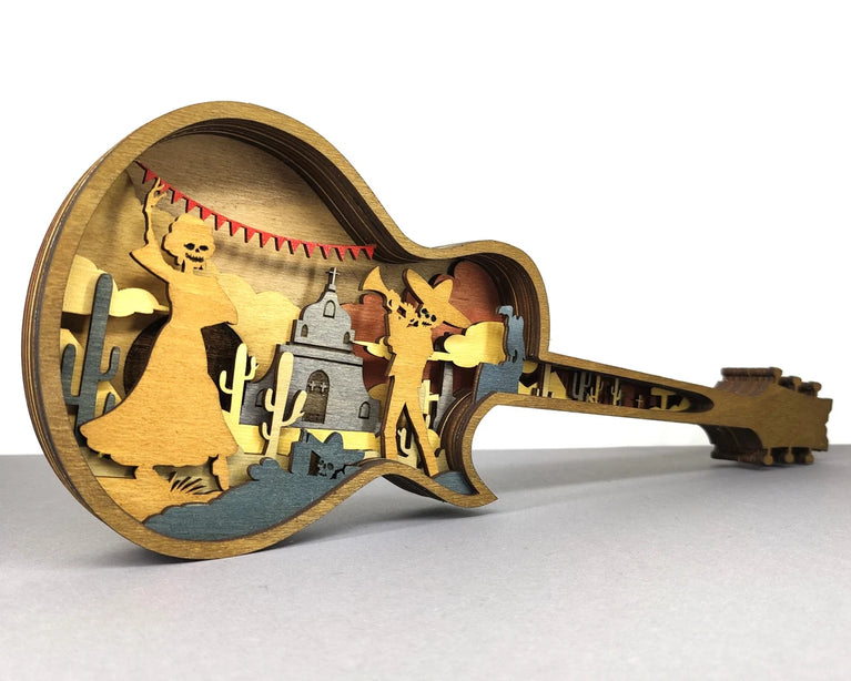 Dia De Muertos Guitar Layer Art