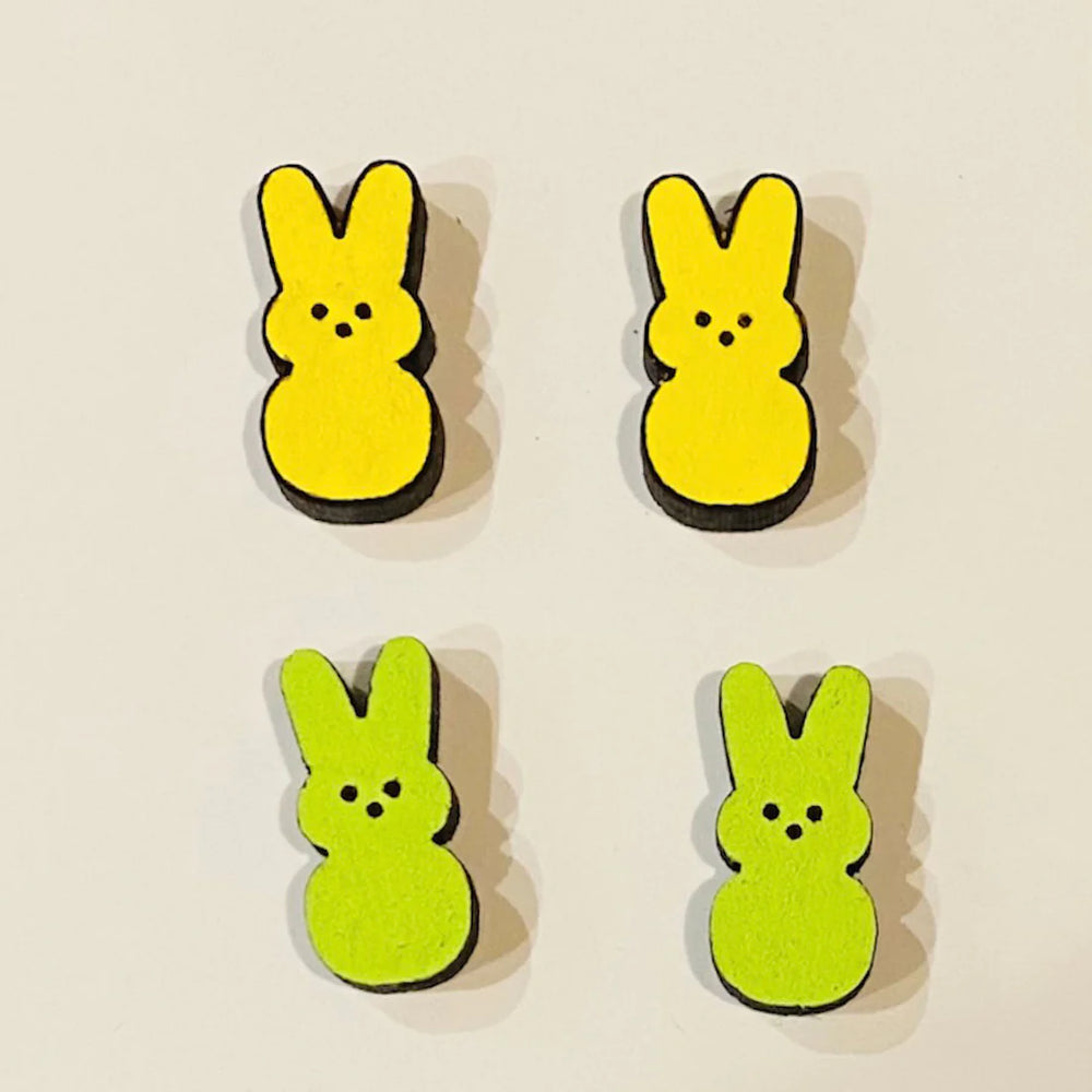 Marshmallow Bunny Stud Earrings