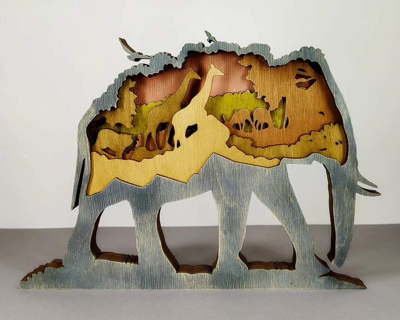 Elephant Layered Art