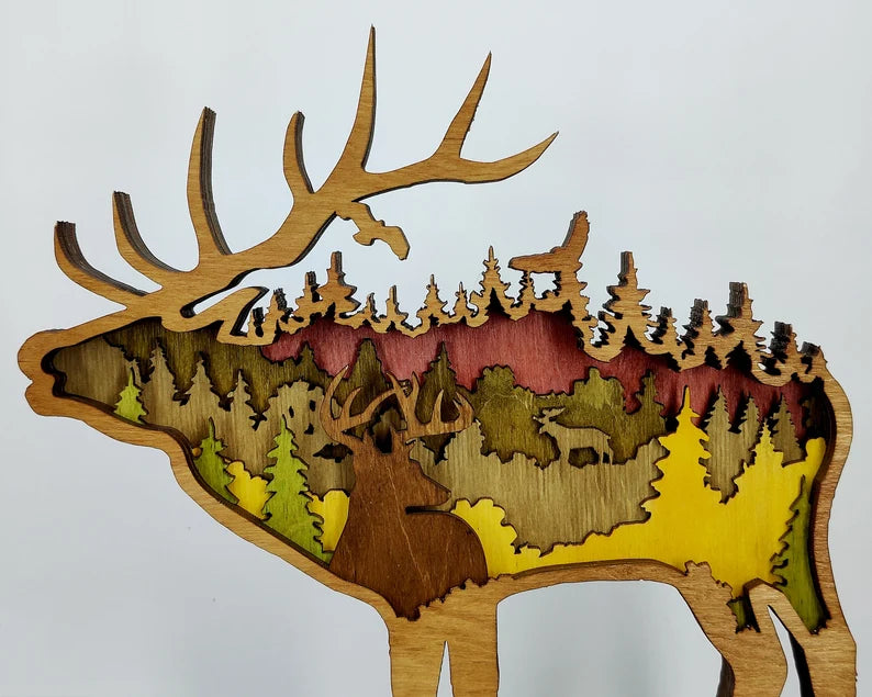 Elk Layered Art