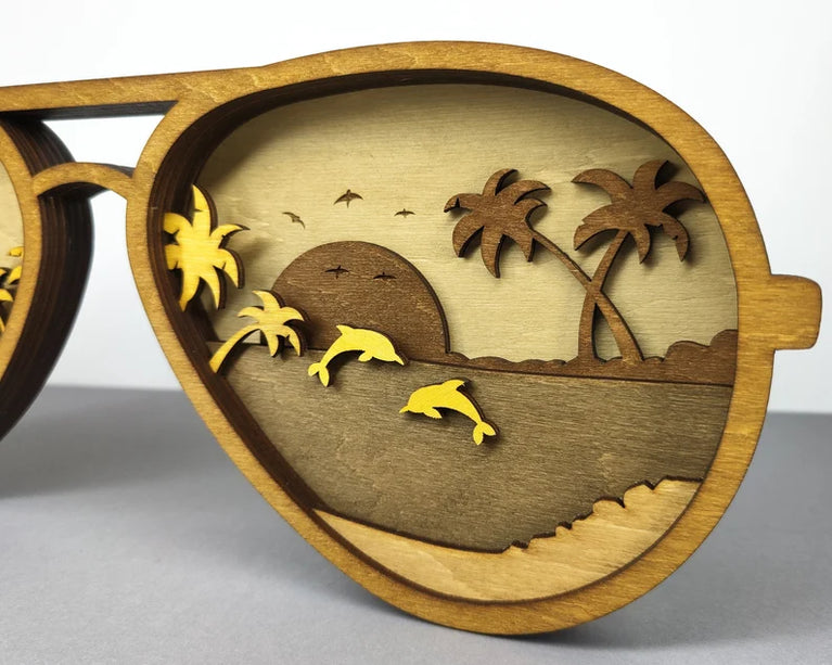 Beach Sunglasses Layered Art